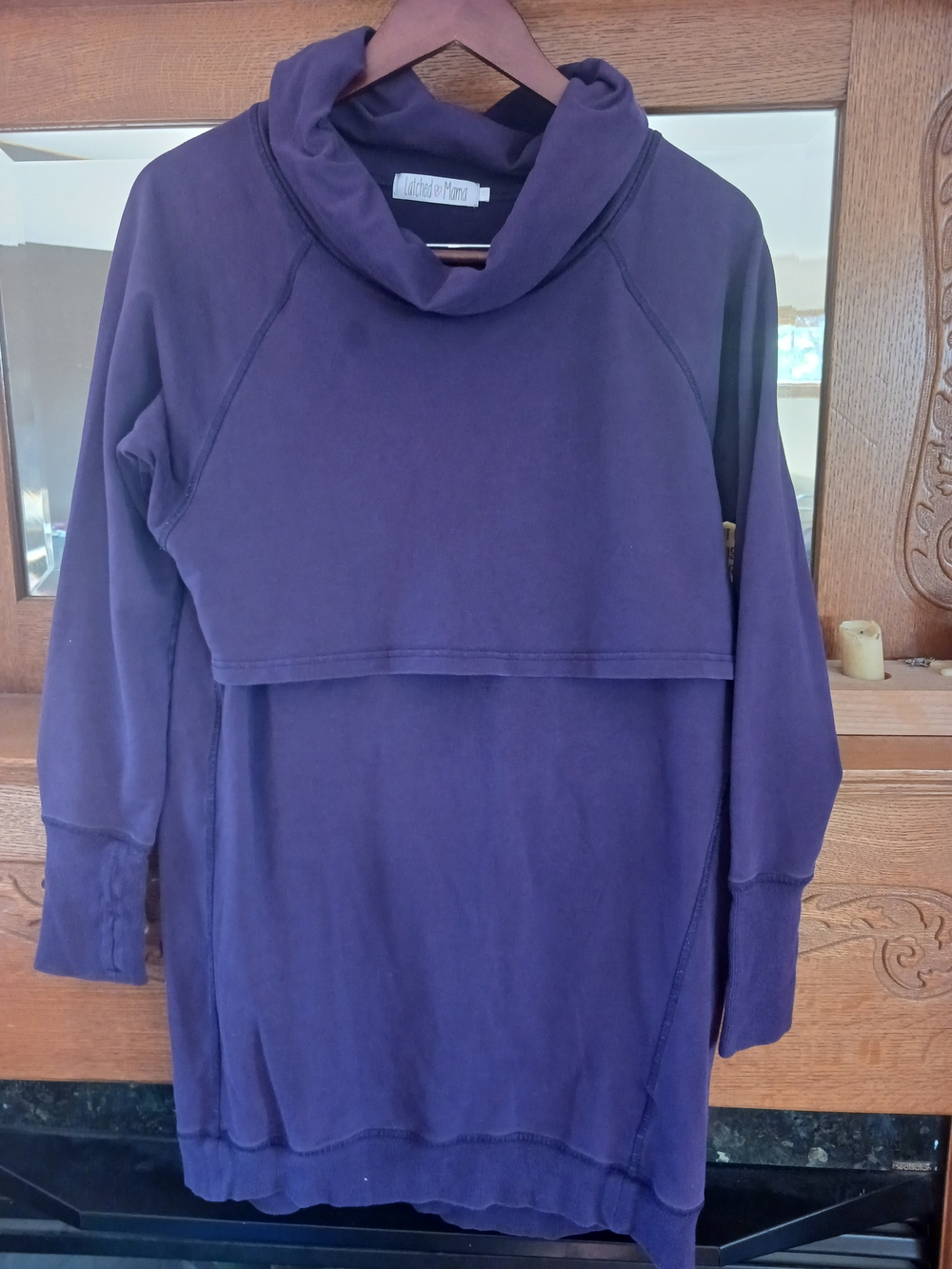 Latched Mama Cotton Purple Nursing Hoodie Sweatshirt